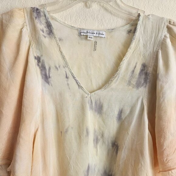 Young Fabulous Cottage Core Boho Chic tie dye Hippie Flowy Fairy sleeve V-neck S - Picture 4 of 6